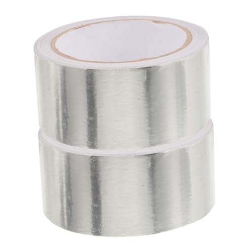 OKUMEYR 2 Rollen Isolierte Aluminiumfolie klebeband aircot heitzung isoliertes Aluminiumfolienband Isolierband aus Aluminiumfolie Alufolienband zum Flicken Hochtemperaturband Silver von OKUMEYR