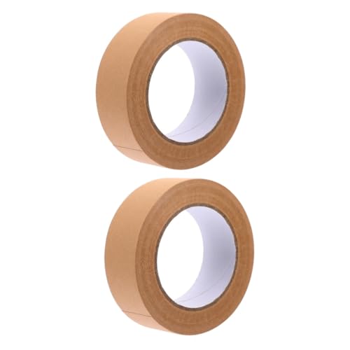 OKUMEYR 2 Rollen Verpackungsdichtband Abdeckband Versandklebeband Bilderrahmenband Bandverpackung Kartonverpackungsband Klebeband Für Verpackungskartons Kraftband Kraftpapier Light Brown von OKUMEYR