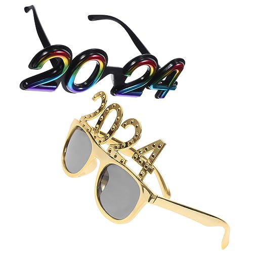 OKUMEYR 2 Stück 2024 2024 Digitale Brille Foto Requisiten Partybrille Partygeschenk Für Das Neue Jahr Frohes Neues Jahr Partybrille Partygeschenke Für Das Neue Jahr 2024 Brille Stk von OKUMEYR