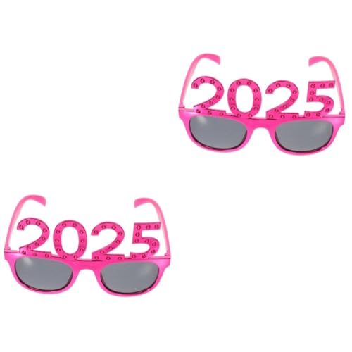 OKUMEYR 2 Stück 2025 2025 Brille Verrückte Brille Halloween-sonnenbrille Silvesterbrille 2025 Sonnenbrille Mann Performance-requisiten 2025 Cat-eye-sonnenbrille Für Damen Neu Led Stk Rosy von OKUMEYR