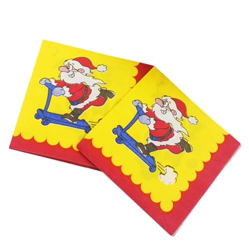 OKUMEYR 2 Weihnachtsservietten Farbige Servietten Dekorative Partyservietten Abendessenservietten Serviette Im Weihnachtsstil Urlaubsgästehandtücher Hochzeitsdekoration Papier von OKUMEYR