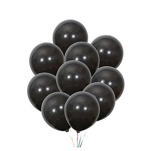 OKUMEYR 20 Stück 10 Party Luftballons Halloween Ornamente Halloween Dekorationen Außendekorationen Einfarbig Luftballons Runde Luftballons Hochzeitsballons Schwarz von OKUMEYR