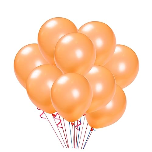 OKUMEYR 10-Zoll-Latexballons orange perlmuttfarben Party-Dekoration mit Quasten sicher für Jungen und Mädchen mit Luft- oder Heliumfüllung von OKUMEYR