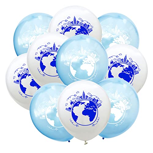 OKUMEYR 20 Stück 12 Partyballons Erde Ballons Fotokabinen-ballon Feier Folienballon Weiße Blaue Luftballons Perlmuttartiger Ballon Blauer Ballon Geburtstagsverzierung Sky-blue von OKUMEYR