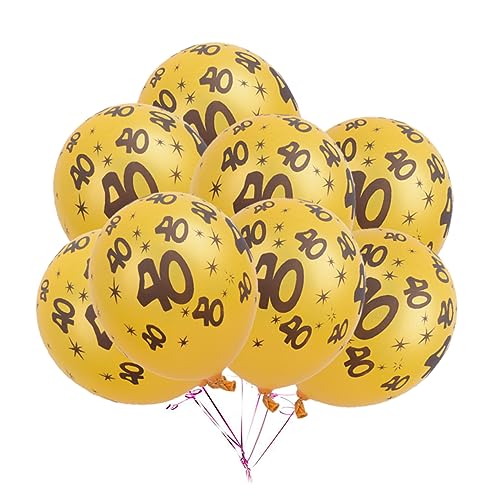 OKUMEYR 20 Stück 12 Zoll Latexballons Nummer 40 Für Geburtstagsdekorationen Goldene Jubiläums Partyballons von OKUMEYR