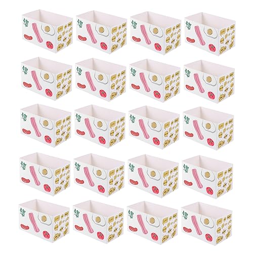 OKUMEYR 20Er Boxen Gastgeschenke Lebensmittelboxen aus Papier Party-Food-Boxen Brottüten aus Papier Kuchen Aufbewahrungsdose Cupcake-Verpackungsfolie Lebensmittelverpackungsboxen Behälter von OKUMEYR