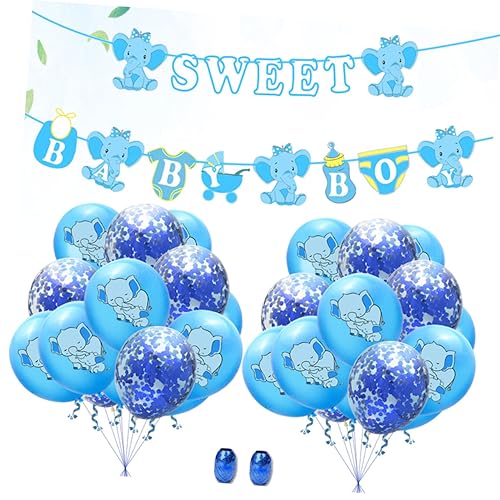 OKUMEYR 23 Stück 1 Satz Banner zum Aufdecken des Geschlechts Mädchen Ballon Luftballons für Geschlecht offenbaren Babyparty-Banner -Set konfettiballone gender reveal balloon Blue von OKUMEYR