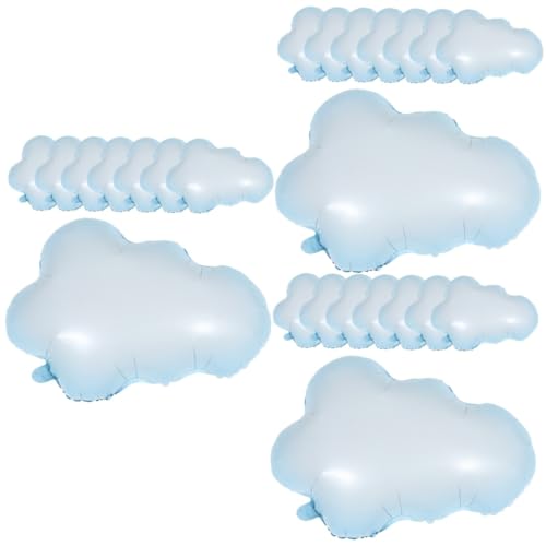 OKUMEYR 24 Stk Ballon Aus Aluminiumfolie Wolkendekoration Junge Ballon Wolkenballons Flugzeugballons Wolke Ballons Babyparty Luftballons Babyballons Dekoration Aus Wolkenballons von OKUMEYR