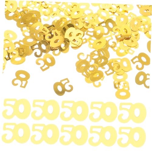 OKUMEYR 2400 Stück 50 Jahrestag Konfetti Golddekor Hochzeitsdekoration Nummer 50 Konfetti für confetti konfetti bunt bastelset hochzeitsgeschenk Zahl Konfetti Geburtstag Konfetti Golden von OKUMEYR