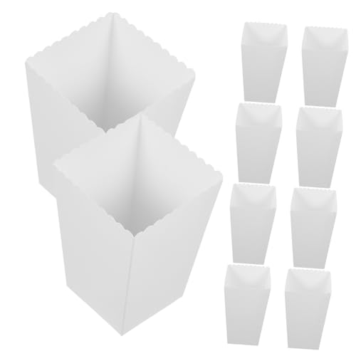 OKUMEYR 24Er Karton Lebensmittelverpackungsbox Popcorn-Eimer Popcornbehälter Popcorn-Wannen Cellophan storage boxes aufbwahrungs-box Popcornschachteln aus Papier Party-Snack-Behälter Weiß von OKUMEYR