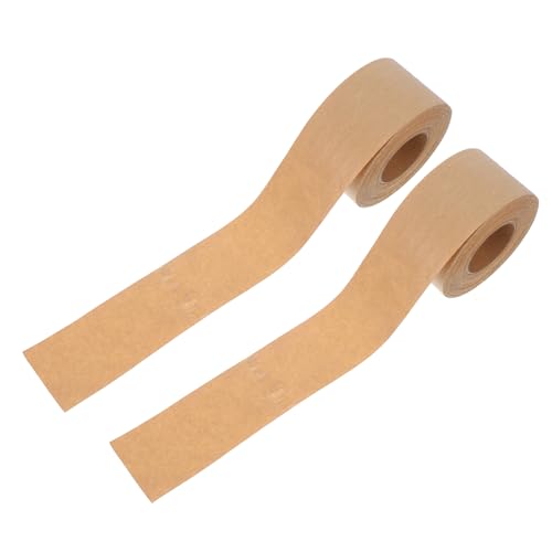 OKUMEYR 2St Klebeband aus Kraftpapier Verstärkte Kraftpapierklebeband Wasseraktiviertes Klebeband Umweltfreundliches Klebeband Paketklebeband für den Versand braunes Klebeband Brown von OKUMEYR