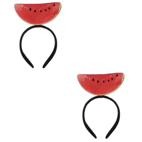 OKUMEYR 2St Stirnband Wassermelone Wassermelonen-Haarband Lebensmittelkopf-Bopper wassermelone haarreif Wassermelonen-Haarreif Wassermelonen-Stirnband für Damen Haarschmuck Stoff von OKUMEYR