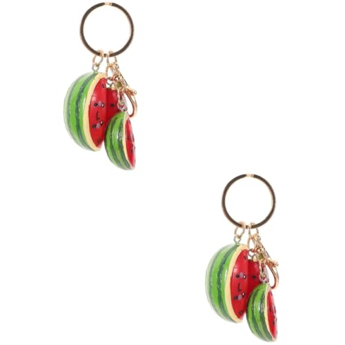 OKUMEYR 2St Wassermelonenparty Geldbörse Tasche Schlüssel Dekor Schlüsselanhänger Handtaschenanhänger Schmuck für Taschen Wassermelonen-Design hängende Verzierung Schlüsselbund Legierung von OKUMEYR