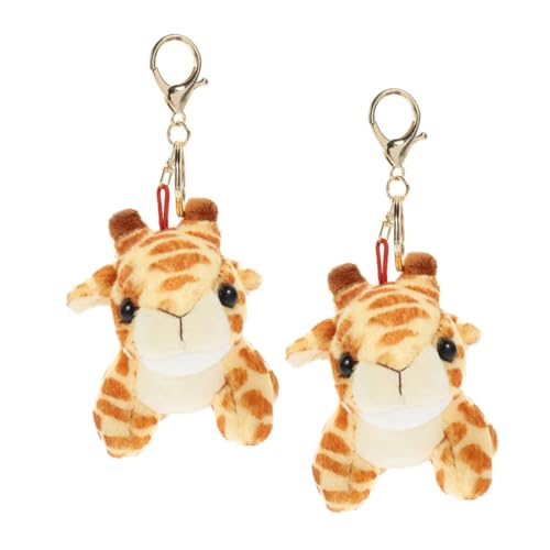 OKUMEYR 2st Giraffe Schlüsselanhänger Bezaubernder Taschenanhänger Rucksack Schlüsselanhänger Schlüsseldekor Ästhetischer Schlüsselanhänger Plüsch Schlüsselanhänger Pp Baumwolle von OKUMEYR