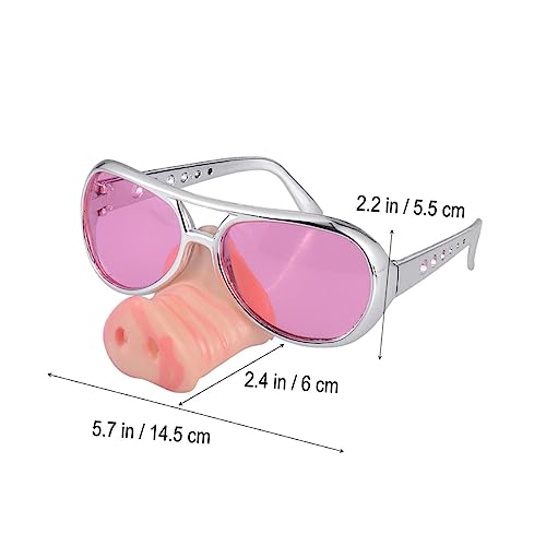 OKUMEYR 2st Lustige Brille Sonnenbrille Anziehen Falscher Schnurrbart Und Brille Funky Zubehör Gefälschte Nasenbrille Schweine Cosplay-party-brille Jumbo-sonnenbrille Kinder Neuheit Brille von OKUMEYR