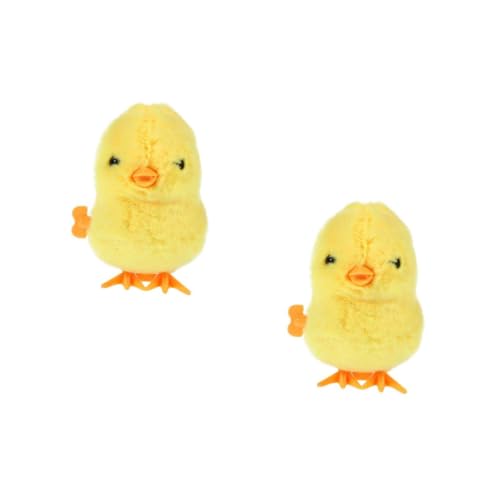 OKUMEYR 2st Springendes Gelbes Huhn Tierspielzeug Osterküken Spielzeug Plüsch Huhn Hüpfendes Hühnerspielzeug Spielzeug in Hühnerform Weihnachtsspielzeug Zum Aufziehen Tiere Yellow Plastik von OKUMEYR