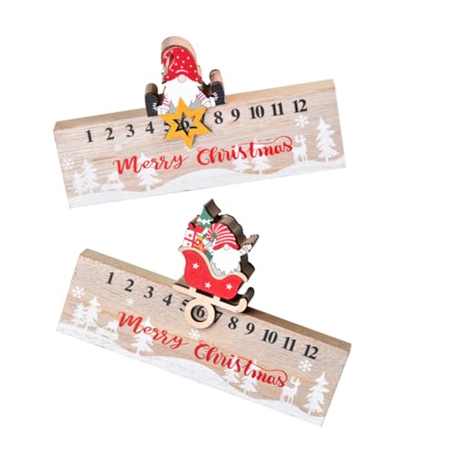 OKUMEYR 2st Weihnachtskalender Aus Holz Für Zu Hause Weihnachtsmann Adventskalender Kalender Für Weihnachten Girlande Weihnachtskalender-tischdekoration Ornamente Geburt Krippe Khaki von OKUMEYR