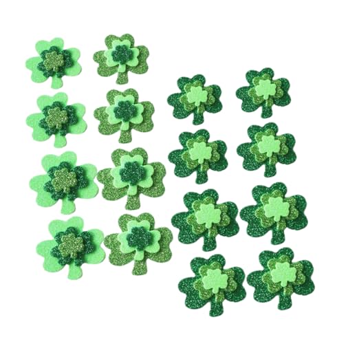 OKUMEYR 3 Klee-aufkleber Dekorative Kleeblattaufkleber Klebstoffkleeblatt Kleeblatt-aufkleber Für Die Dekoration St Patrick Aufkleber Glitzer-kleeblatt-aufkleber Wandtattoo Innen Eva von OKUMEYR