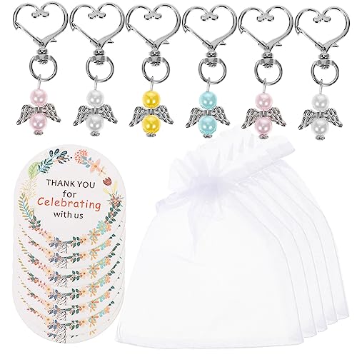 OKUMEYR 32 Sätze Engel Schlüsselanhänger Babyanzüge Charme-schlüsselanhänger Engelsflügel Schlüsselanhänger Halter Für Schlüsselringe Kreative Schlüsselanhänger-tags -set Organza von OKUMEYR