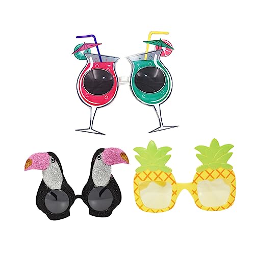 OKUMEYR 3St Ananas-Gläser hawaiianische neuheit sonnenbrille Strandbrille damen sonnenbrille abgefahrene Sonnenbrille Partybrillen spaß lustige schnapsgläser Foto-Requisiten lustige brille von OKUMEYR