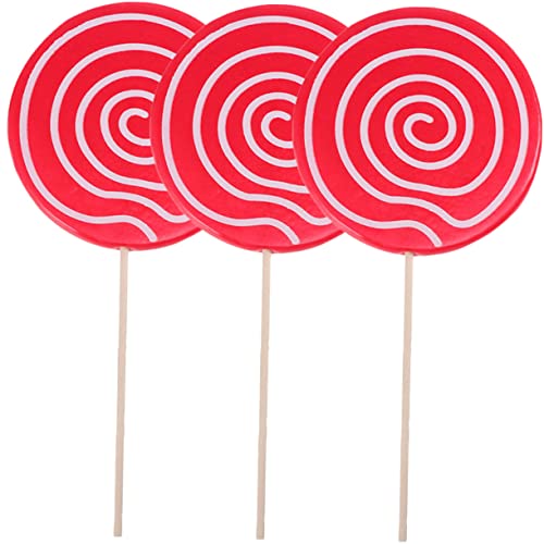 OKUMEYR 3st Lollipop-Modell Braut- Geburtstag Kulisse Riesige Lutscher-außendekoration Henne Jumbo Junggesellenabschiedsbraut Zum Kiten Gefälschte Lollipop-Requisiten Aufdecken Harz Rot von OKUMEYR