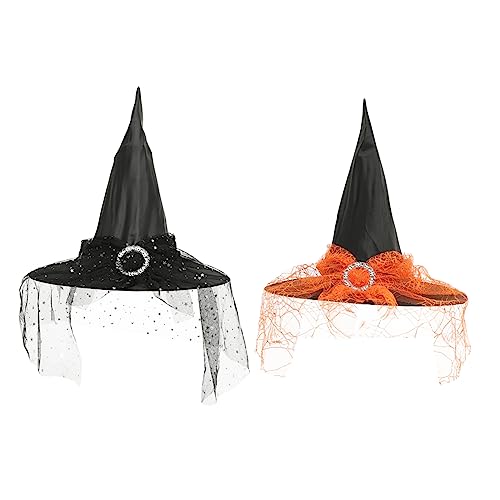 OKUMEYR 4 Stück Halloween-hexenhut Hexenhut Mit Faltendesign Cosplay-hexenhut Halloweenkostüm Cosplay-kostüme Hexenkostüm Hut Zauberer-kostüm-hut Halloween-versorgung Kinderkostüme Tuch von OKUMEYR