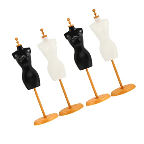 OKUMEYR 4 Stück Schaufensterpuppenständer Mini-Mannequin-unterstützung Mini-Mannequin-Modell Puppenkleid Anzeigeform Kleiderständer Puppenständer Spielzeug Puppenkleiderformen Plastik von OKUMEYR