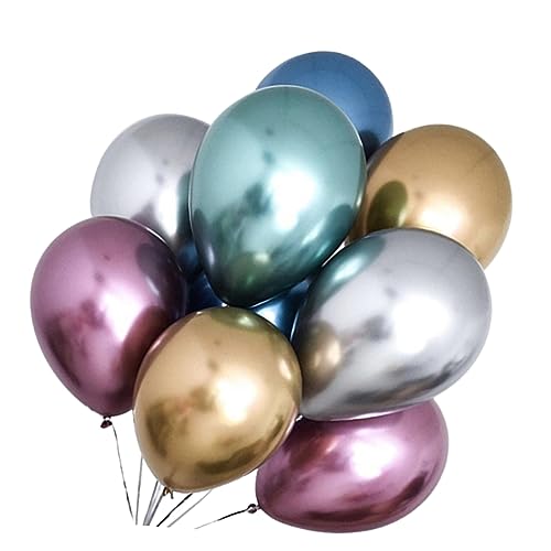 OKUMEYR 40 Stück Bunte Latex Metallic Luftballons Verschiedenen Farben Ideal Für Geburtstags Und Hochzeitsfeiern Dekorationsballons Für Unvergessliche Partys Mit Ballonbox Und von OKUMEYR