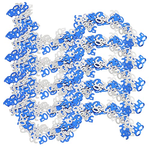 OKUMEYR 5 Packungen Digitale Pailletten Konfetti Blaue Tischdekoration Hochzeitsdekorationen 50 Tischstreuung Bling Dekor Jubiläumsnummer Konfetti Geburtstagsballon-glitzer Papier von OKUMEYR