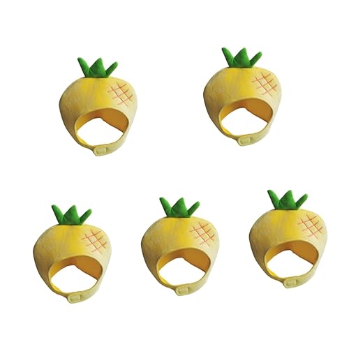 OKUMEYR 5 Stk Kopfbedeckung camoing cutermesserser haarreif ananas Aufmerksamkeit the hat fot Obst-Partyzubehör Kostüm Hüte plüschiger obsthut Kopfschmuck in Fruchtform PP Baumwolle Yellow von OKUMEYR