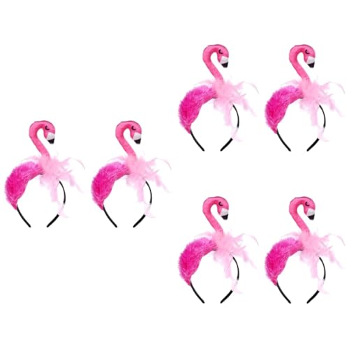 OKUMEYR 6 Stk Flamingo-Stirnband aufblasbarer Flamingo Deko-Flamingo für Kinder Luau-Kostüm verkleidung kinder haarspange kinder entzückendes Haarband Geburtstagsfeier Haarband Feder Rosa von OKUMEYR