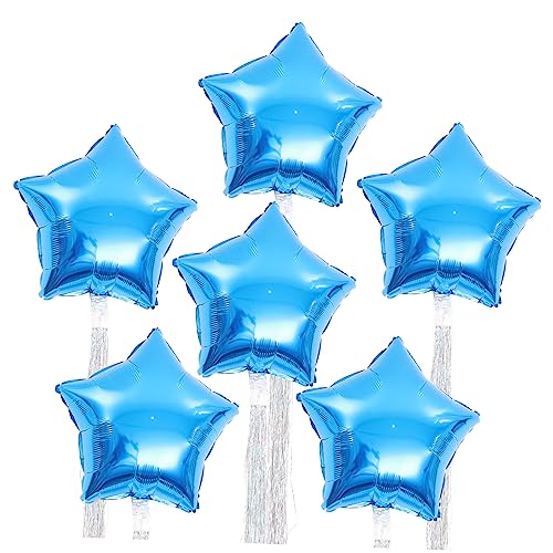 OKUMEYR 6 Stück 18 Stern Folienballons Stern Heliumballon Hochzeitsballons Pentagramm-Ballon Dekoration für die Brautparty hochzeitslaken hochzeitsbingo balloons Party Folienballons Blue von OKUMEYR