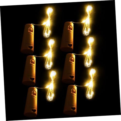 OKUMEYR 6 Stück Kork Lichterkette Weinverschluss Lichter Flaschenverschluss Party Atmosphäre Lampe Kork Lichterkette Lichterkette Für Flaschen Weinflaschen Licht Beleuchtetes von OKUMEYR