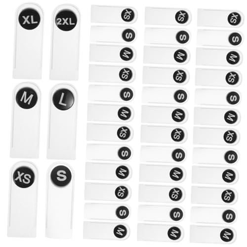 OKUMEYR 60St Zubehör für Konfektionsgrößen Kleidungsetiketten Etiketten für Mantelgrößen Codierung der Kleiderbügelgrößen-Tags waschbare Kleidergrößenetiketten DIY-Kleidungszubehör Plastik von OKUMEYR