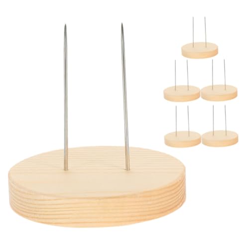 OKUMEYR 6St Lustiger Spaß mit Holzsockel Puppenhalter Desktop-Display-Basis Spielzeugpuppen unterstützen Puppenständer aus Filz Präsentationsständer für Häkelpuppen Filzpuppen-Holzsockel von OKUMEYR