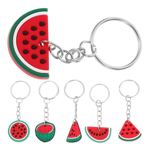 OKUMEYR 6St Schlüsselanhänger hochzeit dekoration schmuck Wassermelonen-Partygeschenk Handtaschenanhänger in Fruchtform Anhänger zum Aufhängen von Früchten Wassermelonen-Anhänger PVC rot von OKUMEYR