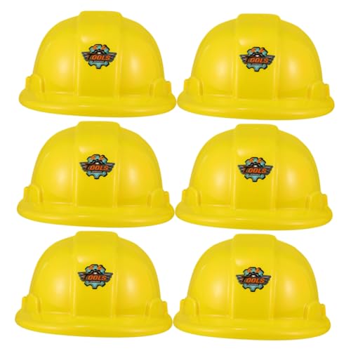 OKUMEYR 9st Technischer Schutzhelm Bauarbeiter Schutzhelm Kinder Bauhelm Hut Zum Anziehen Bauen Bauhelm Für Kinder Arbeiter Mützen Mini-bauhut Gelbe Baumützen Bau-partyhüte Yellow Plastik von OKUMEYR