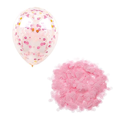 OKUMEYR Ballon Konfetti hochzeit dekoration ballons luft ballone ballonie gasballon buntes konfetti Konfetti-Kreis Glitzer-Kreis-Konfetti Hochzeitsdekoration Geburtstag Konfetti Rosa von OKUMEYR