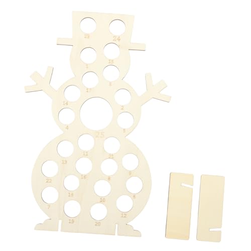 OKUMEYR Countdown Brett Für Weihnachten Aus Holz Mit Schneemann Design Ideal Für Notizen Und Erinnerungen Dekoratives Regal Für Schokolade Und Weihnachtsornamente von OKUMEYR