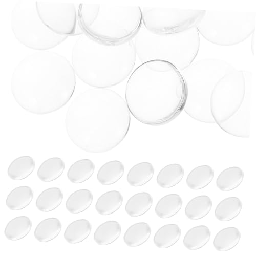 OKUMEYR Glasfleck Zubehör Für Glascabochon Cabochon Aus Glas Runde Cabochons Aus Glas Flache Runde Glasperlen Glassteine ​​zum Basteln Cabochons Mit Flachem Rücken Transparent Plastik von OKUMEYR