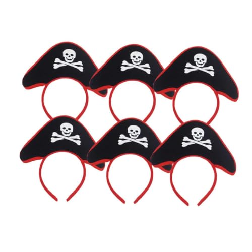 OKUMEYR Haar Kopfschmuck 6 Stück Piraten Accessoires Für Kinder Männer & Jungen Halloween Kostümparty Schwarz von OKUMEYR