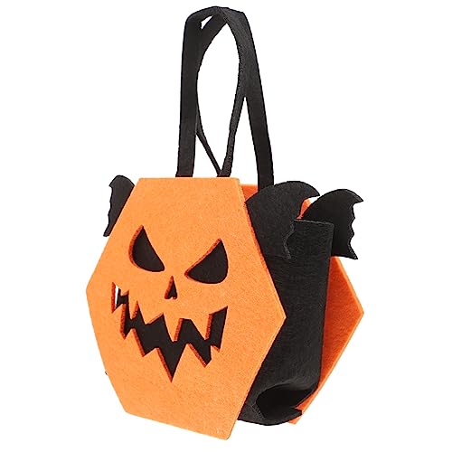 OKUMEYR Halloween-süßigkeitsbeutel Halloween-goodie-bags Tasche Für Halloween-süßigkeiten Party-leckerli-tasche Halloween-beutel Halloween-einkaufstasche Süßigkeitentüten Für Vlies Orange von OKUMEYR