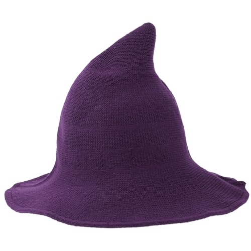 OKUMEYR Halloween-zaubererhut Halloween-requisiten Halloween-cosplay-zubehör Cosplay Hexenhüte Halloween-hut Halloween-hüte Requisiten Für Halloween-kopfbedeckungen Hexenhut Violett Wolle von OKUMEYR