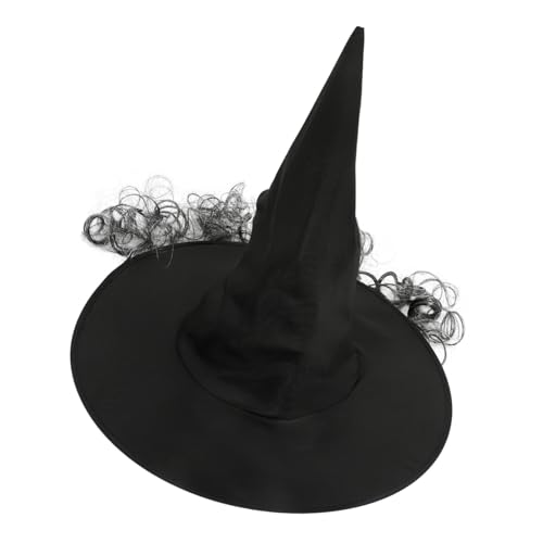 OKUMEYR Hexen Hut Cosplay-hüte Hängende Hexenhüte Hexenmütze Hexen Kostüm Halloween-hexenhüte Cosplay Mütze Hexenhut-kostüm Zaubererhut Lustiger Partyhut Spitzhut Kostüm Stoff Black von OKUMEYR