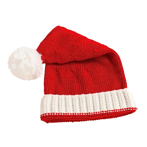 OKUMEYR Weihnachtsmütze Strickmütze für den Winter Kopfwärmer Weihnachtsmann-Kostüm rot für Jungen und Mädchen universelle Passform weich und warm von OKUMEYR