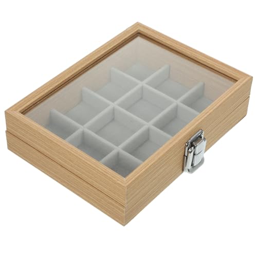 OKUMEYR Kasten Schmuckhalter-organizer Schmuckvitrine Schmuck-organizer Schmuckschatulle Aus Holz Für Schmuck Für Ringe Für Ohrringe Glas von OKUMEYR