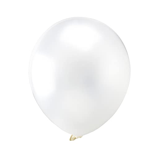 OKUMEYR Luftballons 100 Stück 12 Zoll Metallic Weiß Latexballons Helium Geeignet Für Geburtstagsdeko Party Hochzeit Shower von OKUMEYR