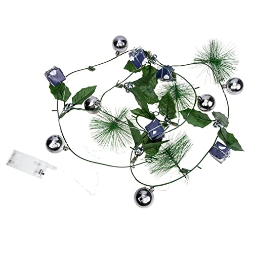 OKUMEYR Schnur Weihnachtslichterkette Weihnachtszimmerdekoration Blumen Lichterketten Weihnachtsdekolichter Gefälschtes Girlandenlicht Vorbeleuchtete Weihnachtsgirlande Fee Navy Plastik von OKUMEYR