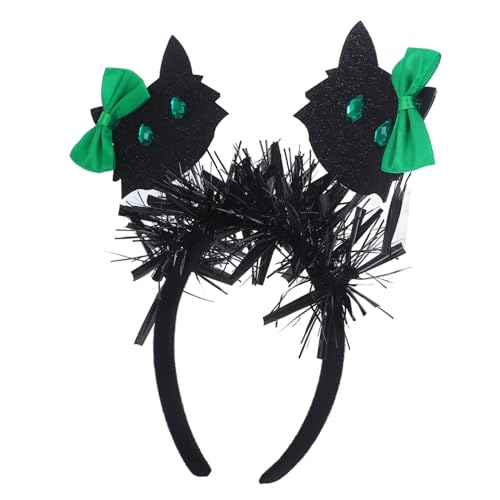 OKUMEYR Schwarzes Katzenschleifen-stirnband Cosplay-haarreifen Halloween-stirnband Halloween-haarband Für Damen Cosplay-kostüm-requisiten Frauen Stirnband Cosplay-kostüm-stütze Black Stoff von OKUMEYR