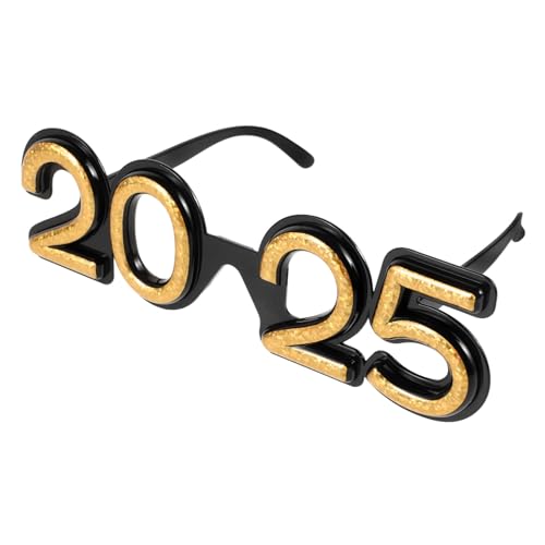 OKUMEYR Silvester-partybrille Silvesterbrille 2025 Brillengestell Mit Zahlen 2025 Brillengestell 2025 Glitzerbrille Abschlussbrille 2025 Partybrillen Für Das Neue Jahr STK Golden von OKUMEYR